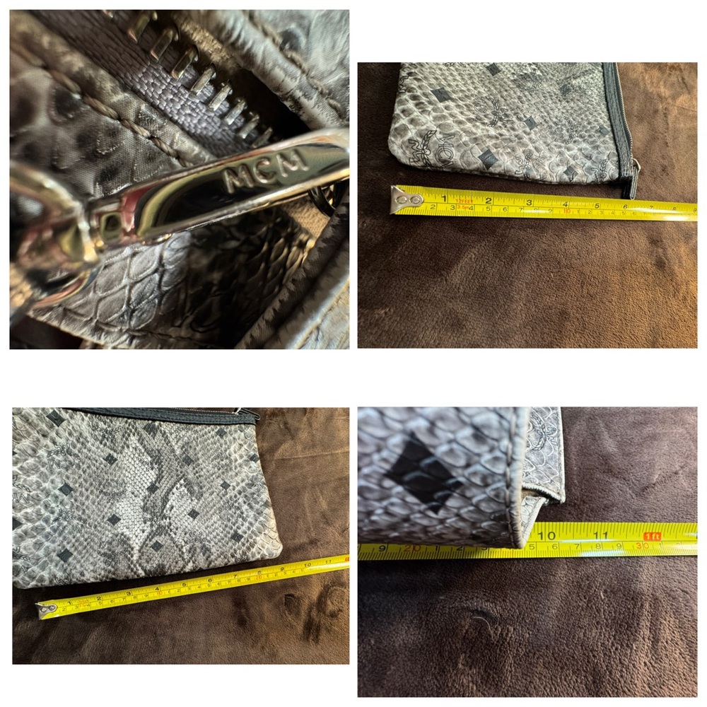 Authentic Mcm Snakeskin Pattern Tote And Makeup B… - image 7